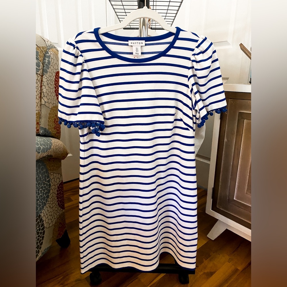 Heyton Striped Puff Sleeve Dress | Size 4